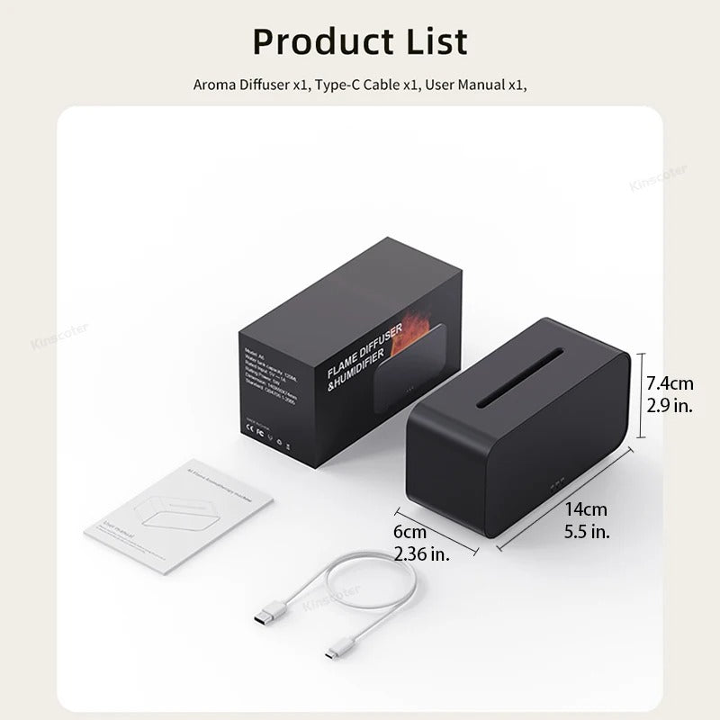 Mini Desktop Simulation Flame Humidifier